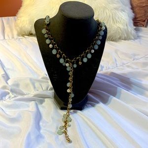 Used. Long Beans/Pearls Necklace. 19.5 Inches Long.